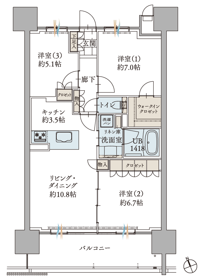 B3タイプ間取り図