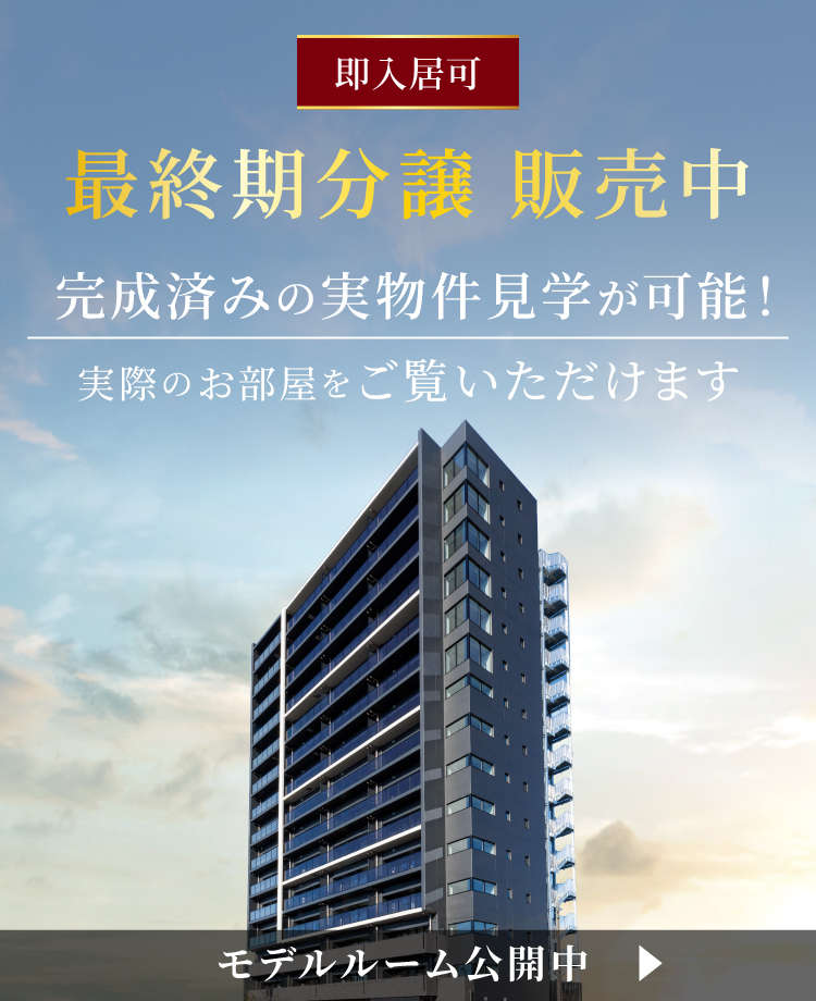 完成　各タイプの実邸公開中　藤枝の空を独占する、マンション上層階という選択