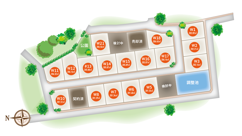 【エンブルタウン袋井鷲巣】残り19／21区画！　建築条件なしで即引渡し可！