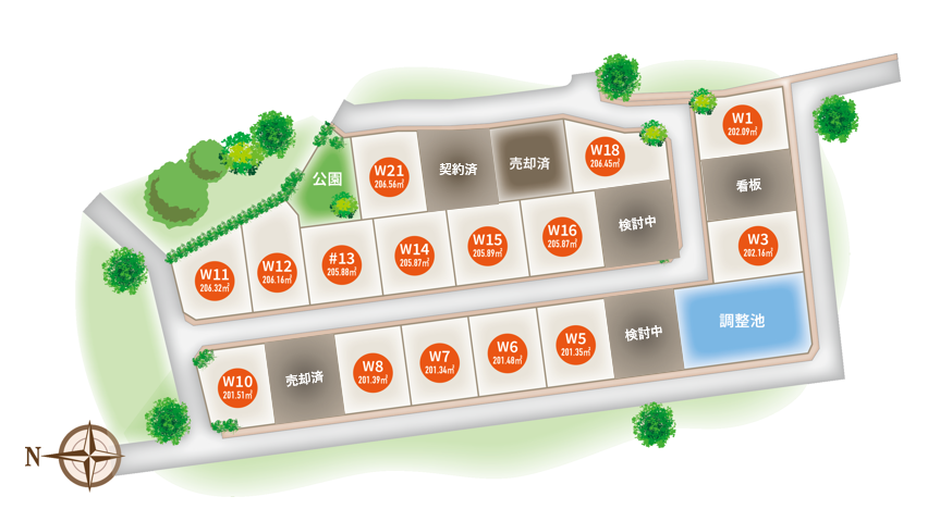 【エンブルタウン袋井鷲巣】残り18／21区画！　建築条件なしで即引渡し可！