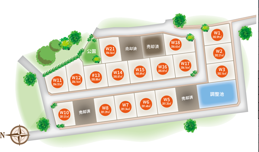 【エンブルタウン袋井鷲巣】残り17／21区画！　建築条件なしで即引渡し可！