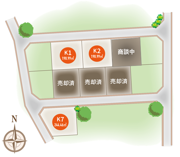 【袋井上山梨分譲地】残り3／7区画！　建築条件なしで即引渡し可！