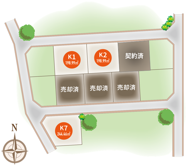 【袋井上山梨分譲地】残り3／7区画！　建築条件なしで即引渡し可！
