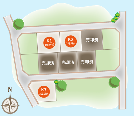 【袋井市上山梨分譲地】残り3／7区画！　建築条件なしで即引渡し可！