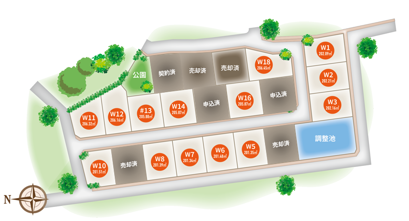 【エンブルタウン袋井鷲巣】残り14／21区画！　建築条件なしで即引渡し可！