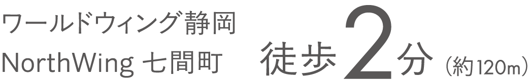ワールドウィング静岡 NorthWing 七間町　徒歩2分（約120m）